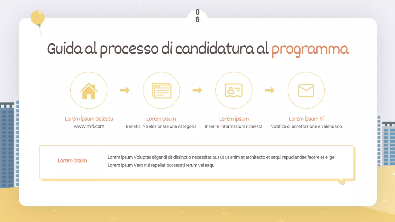 Guida al programma dell'ufficio governativo in giallo e bianco brillante