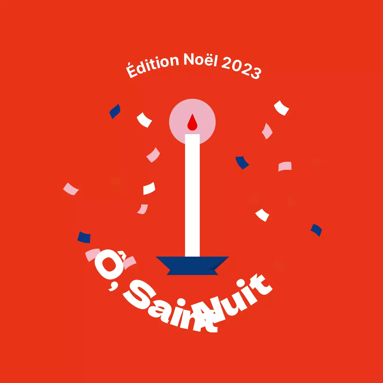 Étiquettes d'emballage de Noël illustrées en rouge et bleu