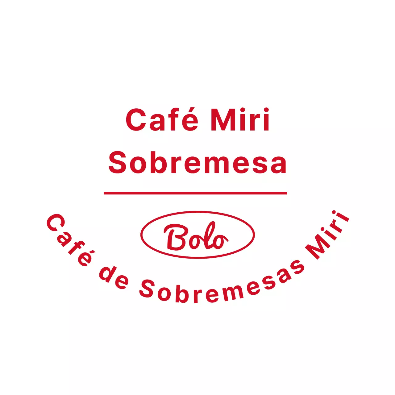 Logotipo simples estilo emblema de café de sobremesa em vermelho