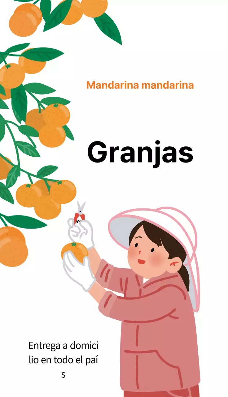 Naranja ilustración linda granja de productos