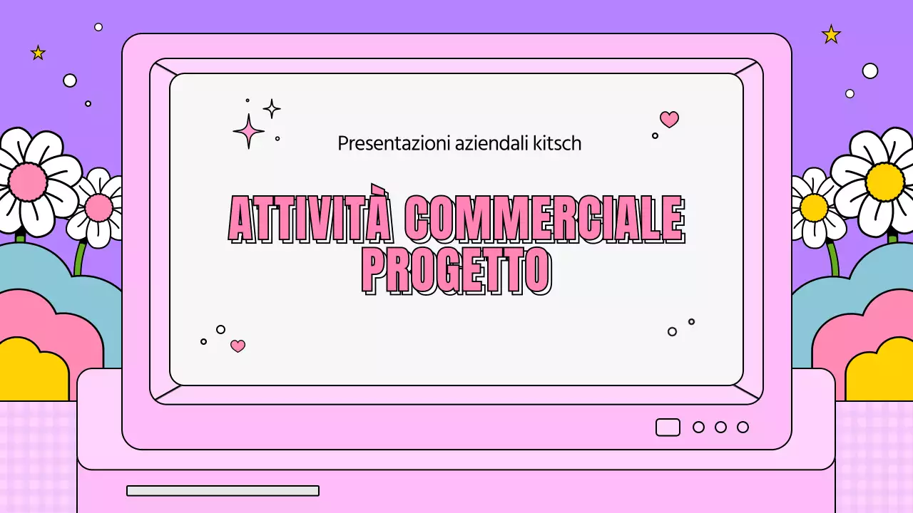 Un piano aziendale kitsch in rosa e viola