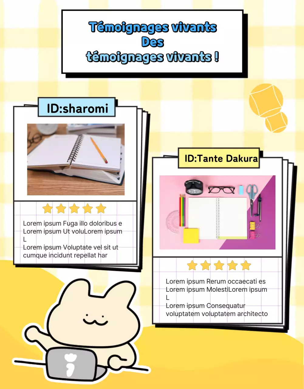 Mignonne boîte aléatoire de papeterie Daku jaune