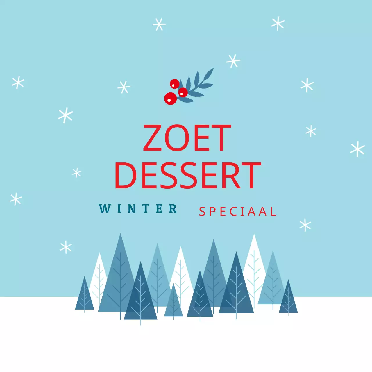 Blauw geïllustreerde etiketten voor kerstdessertverpakkingen