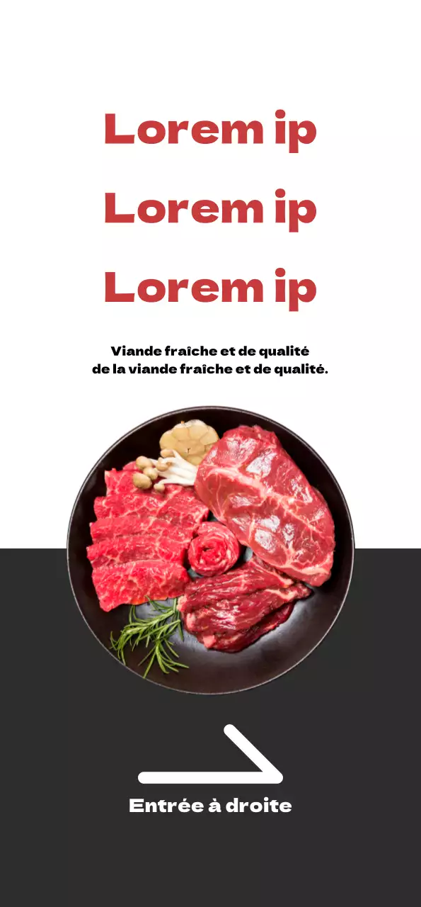 Faites la promotion de votre boucherie avec un look blanc et gris épuré