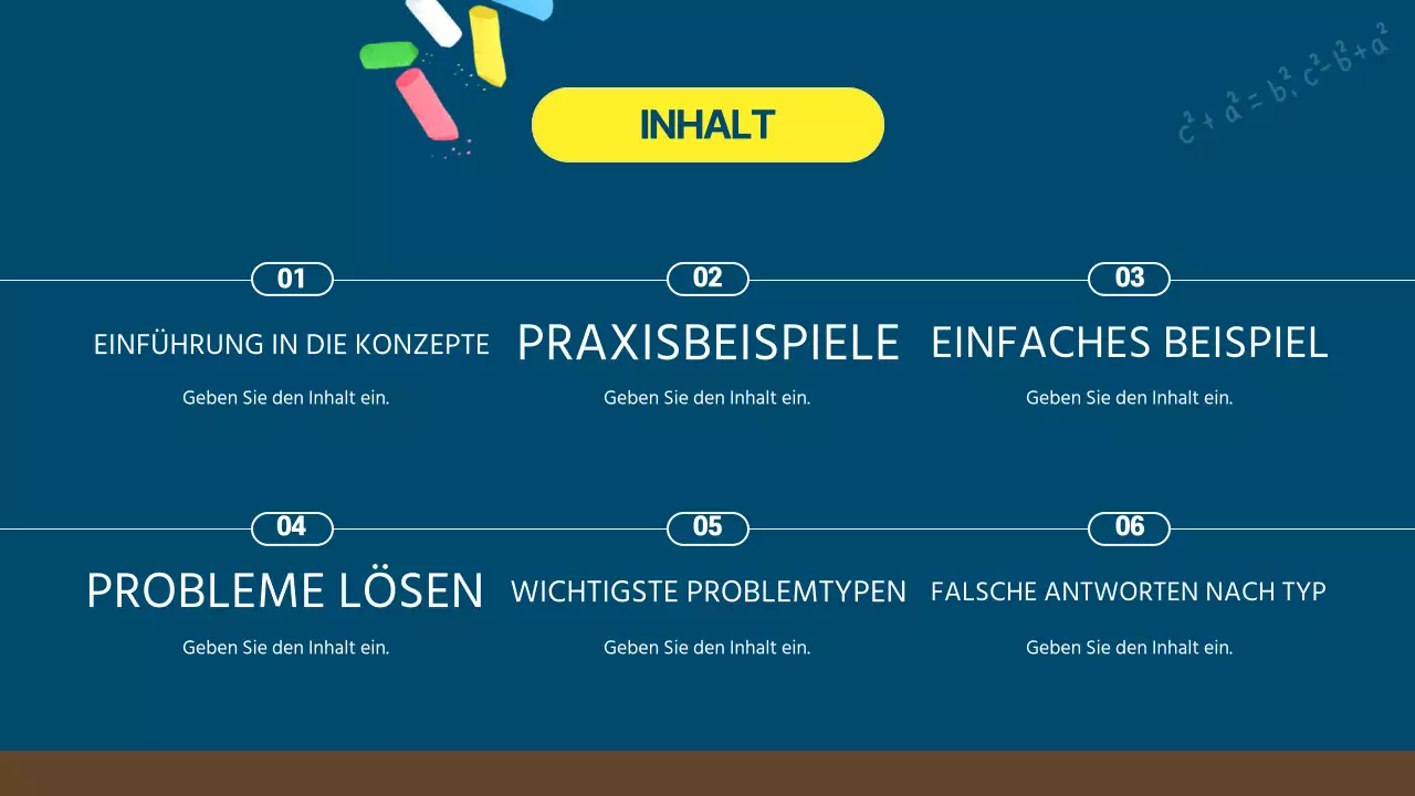 Ein marineblaues, kitschiges Mathebuch mit Kreidetafel