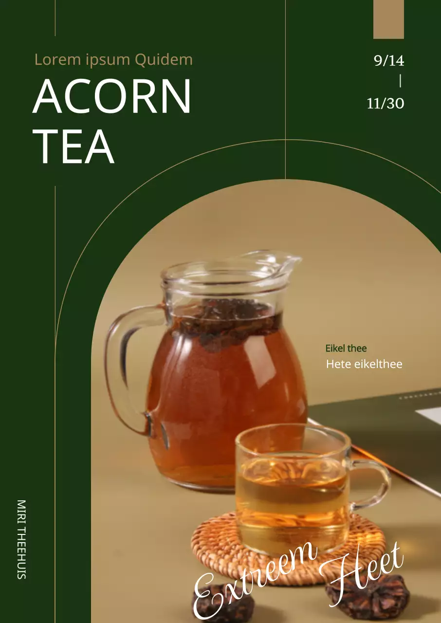 Promoot je nieuwe herfstmenu met een strakke, donkergroene achtergrond