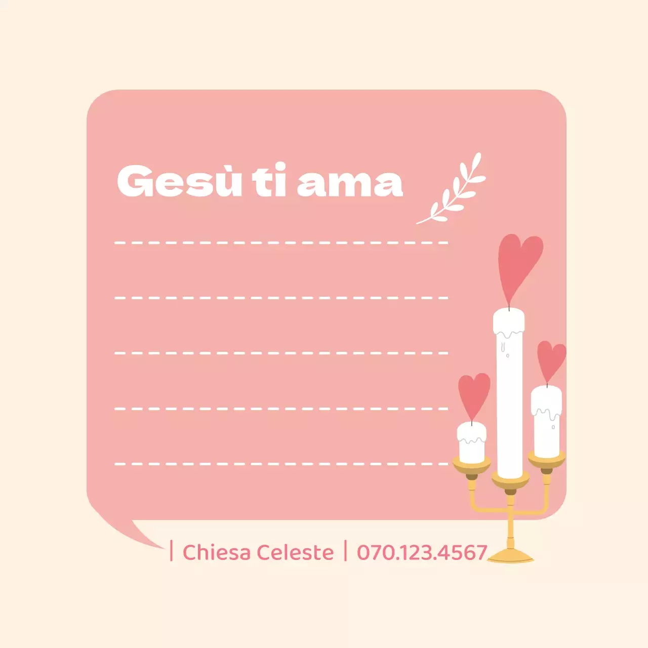 Chiesa con illustrazione di bolle rosa