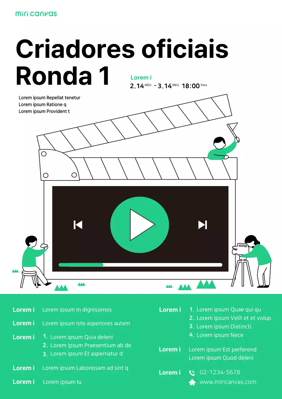 Turquesa Fofa Ilustração Recrutamento Webposter