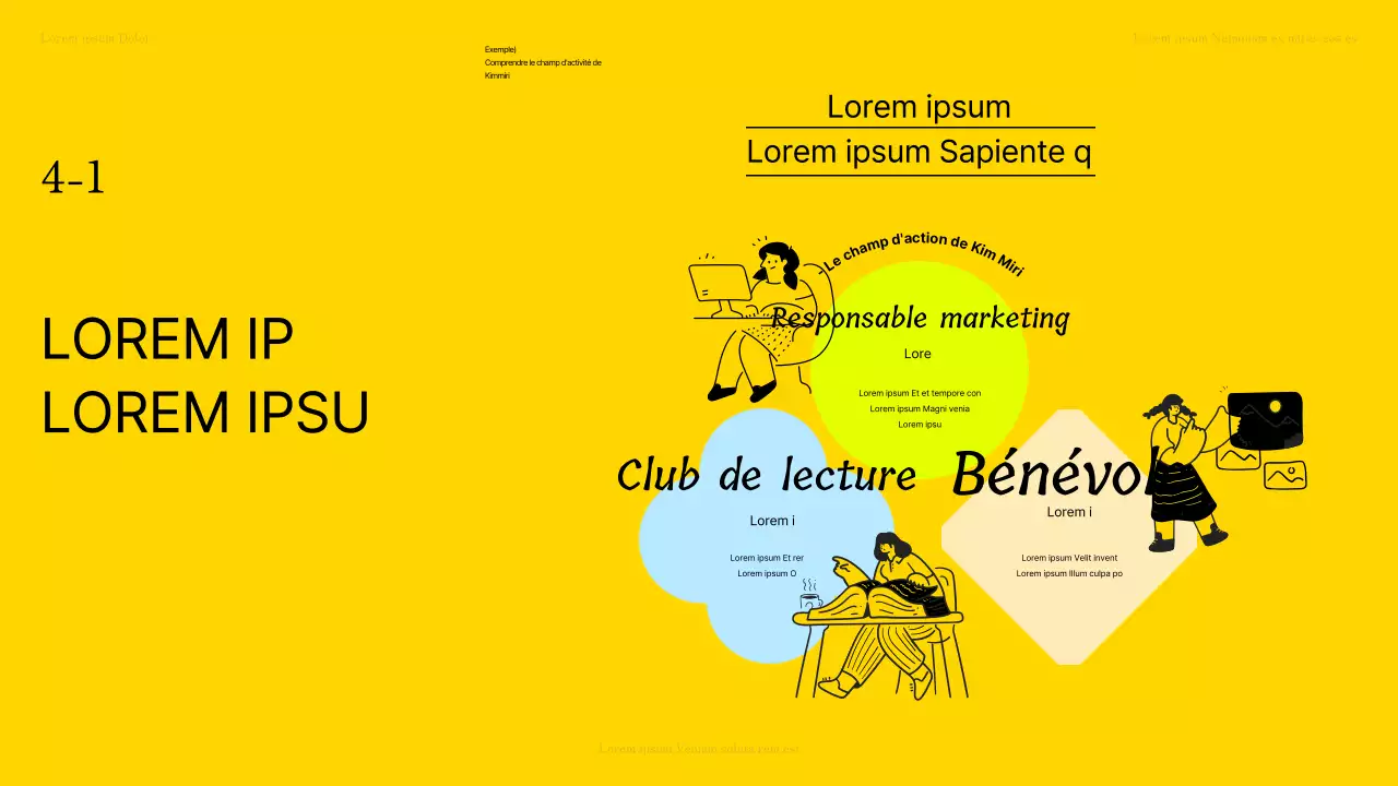 Ressources pour la classe dans des tons jaunes et gris avec des illustrations simples