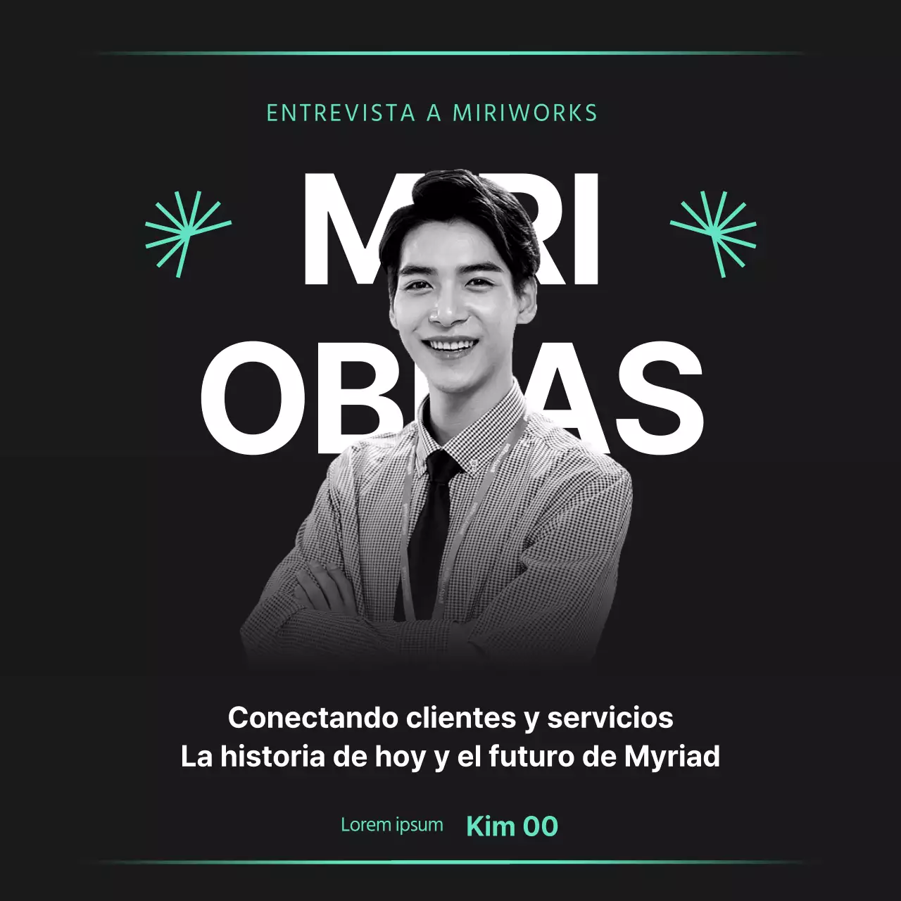 Promover una sencilla entrevista de negocios en negro