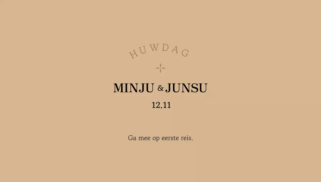 Eenvoudige klassieke huwelijksuitnodiging met tekst en illustraties