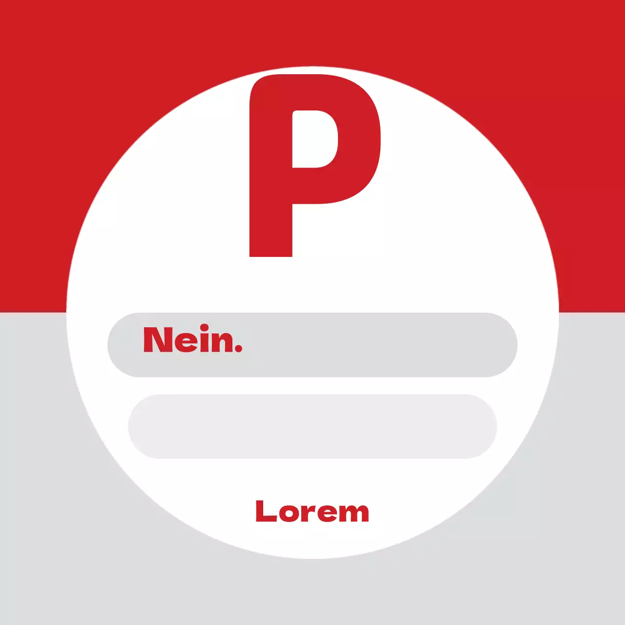 Grau-rotes zweifarbiges einfaches Parkschild