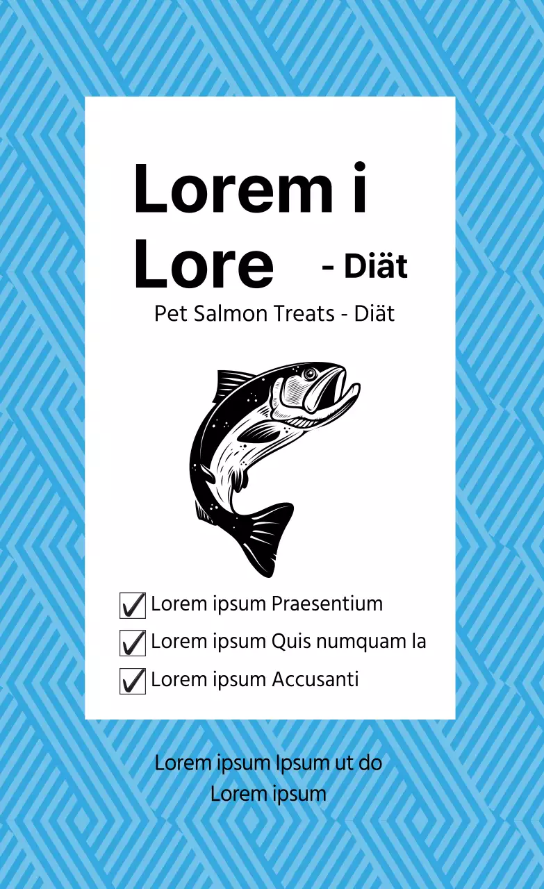 Blau illustrierte Muster Haustier behandeln Etikett