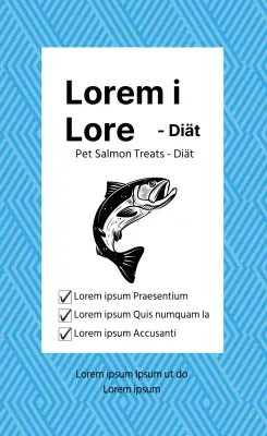 Blau illustrierte Muster Haustier behandeln Etikett