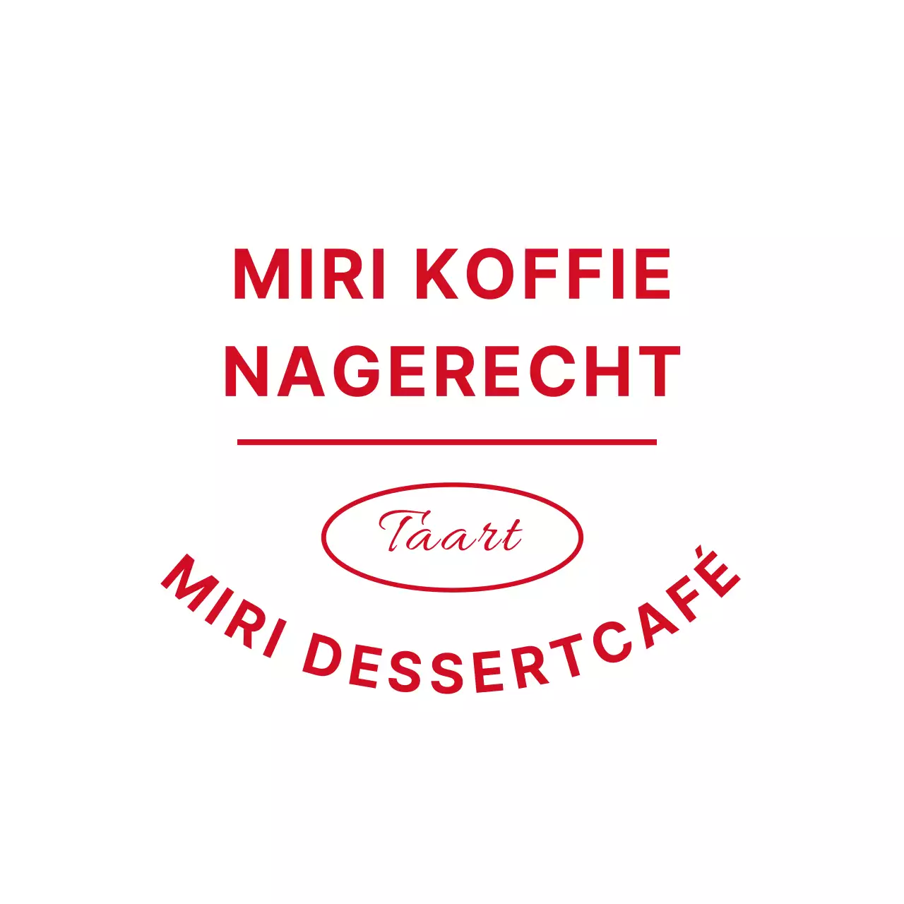 Eenvoudig embleem logo stijl dessert cafe in rood