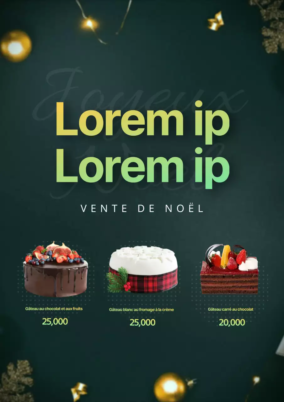 Gâteau de Noël Web Poster Portrait