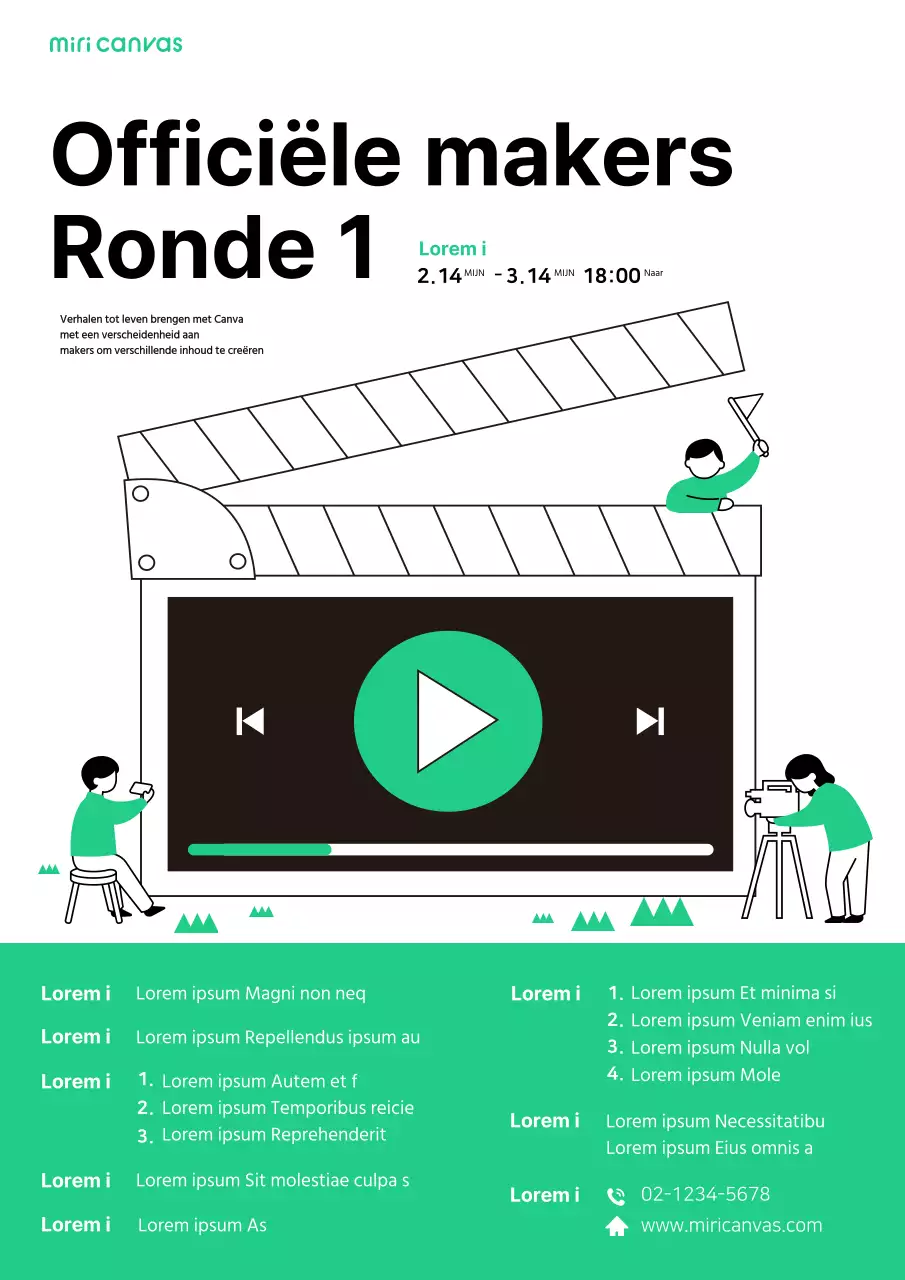 Turquoise Leuke Illustratie Aanwerving Webposter