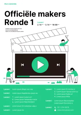 Turquoise Leuke Illustratie Aanwerving Webposter