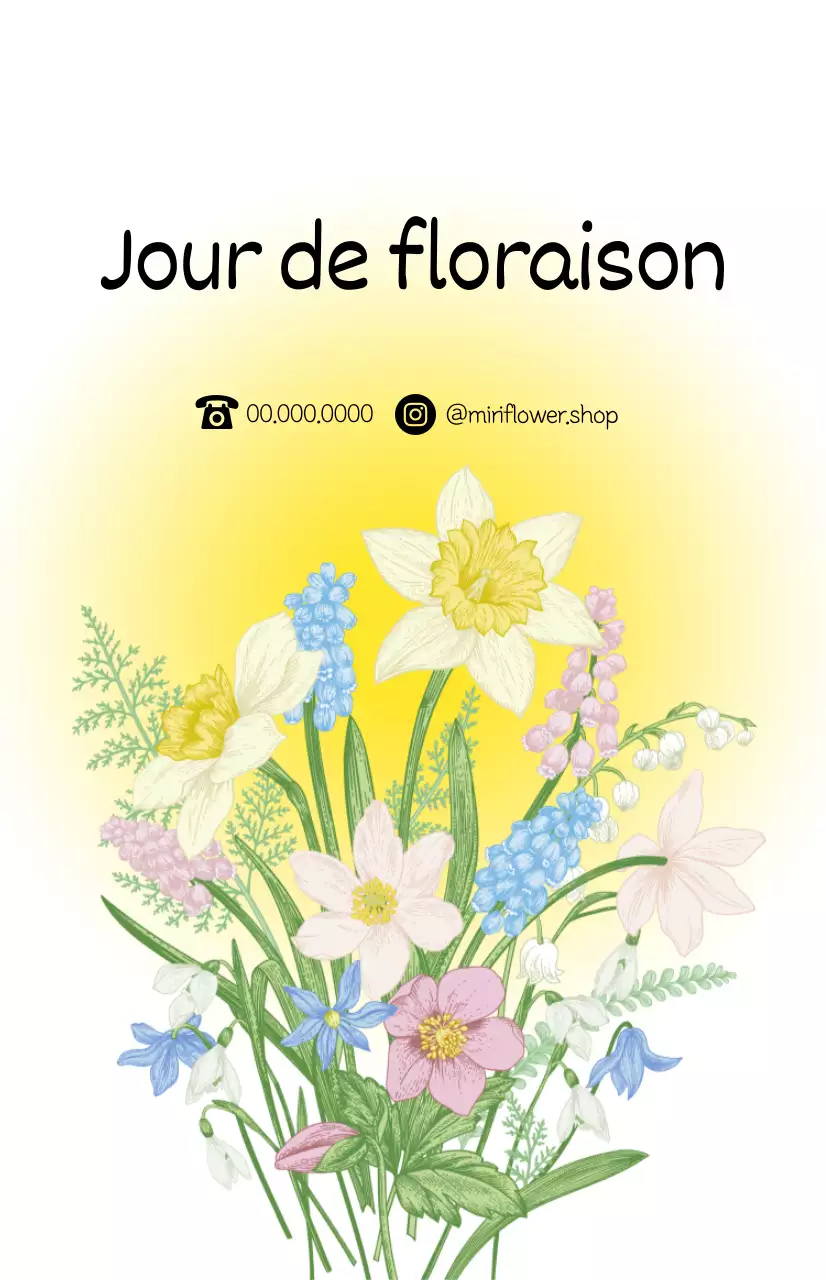 Un fleuriste avec des dégradés de couleurs et des illustrations de bouquets pour une sensation de fraîcheur printanière