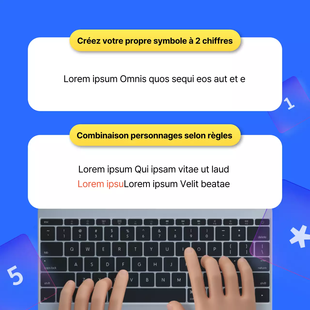 Informations sur les combinaisons de mots de passe bleu et jaune