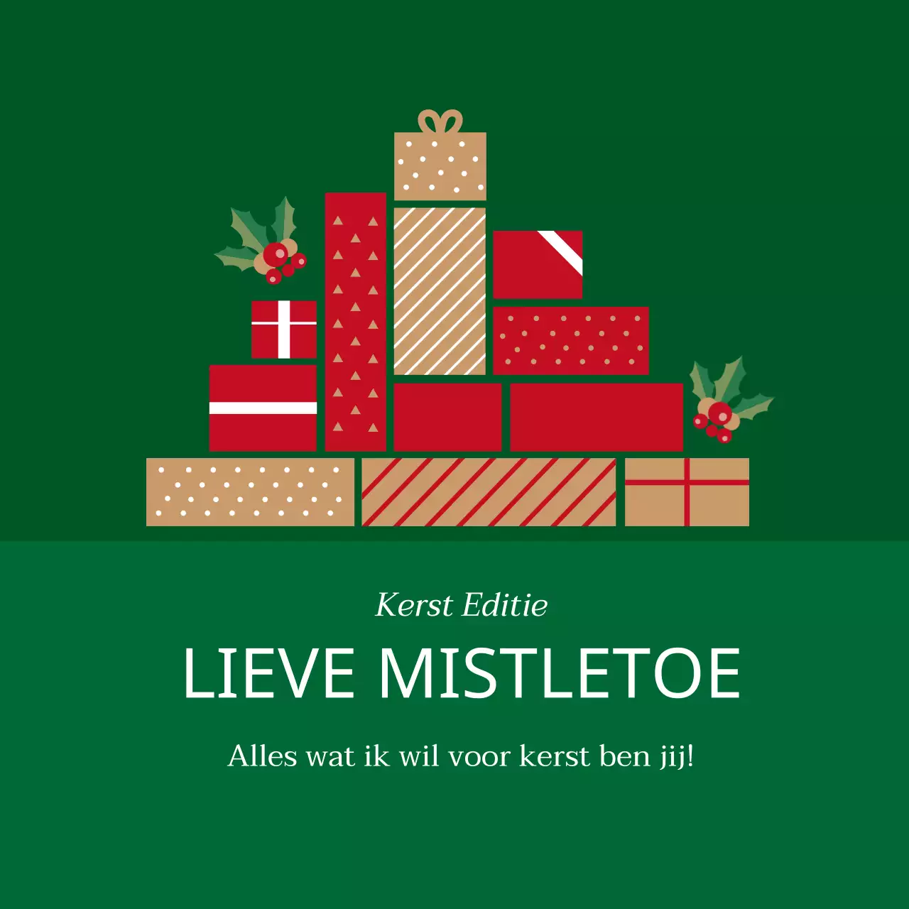 Groen Rood Geïllustreerde Kerstcadeau Etiketten