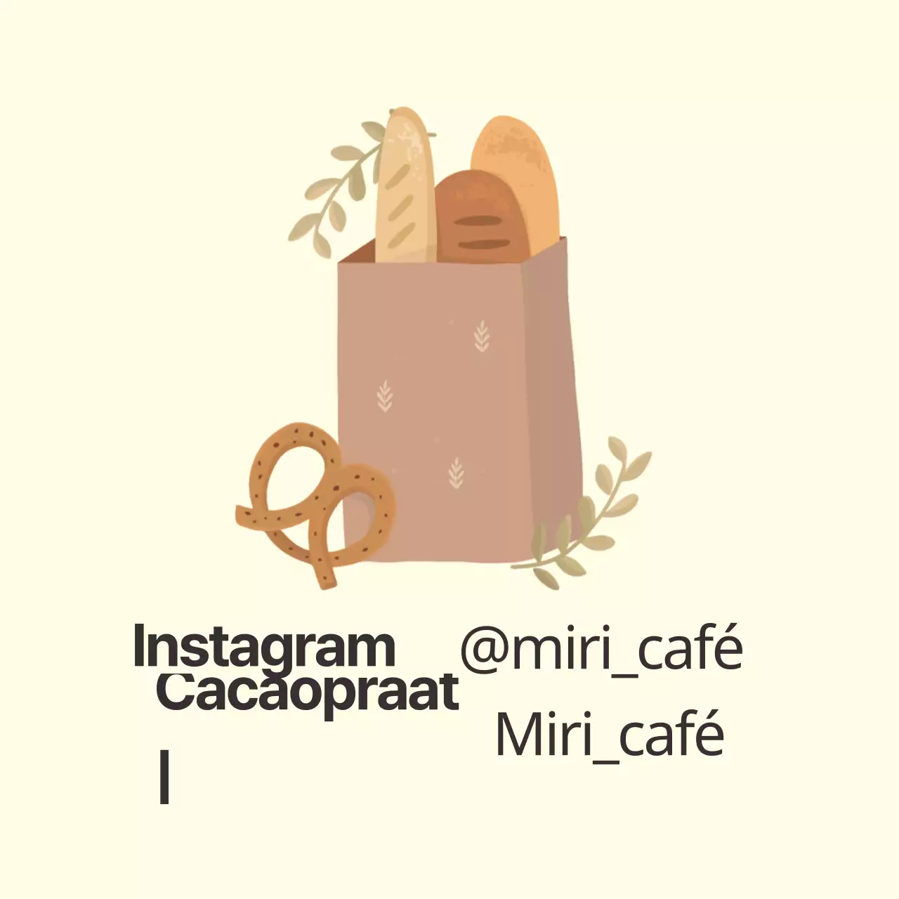 Lichtgeel vintage geïllustreerd café etiket