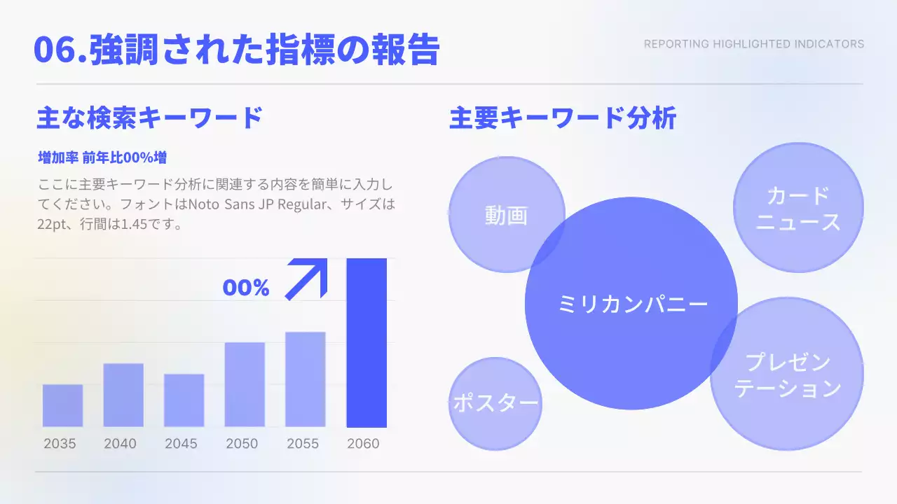 青 シンプル レポート 資料 プレゼンテーション