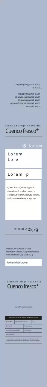 Etiquetas azules para envases de ensalada