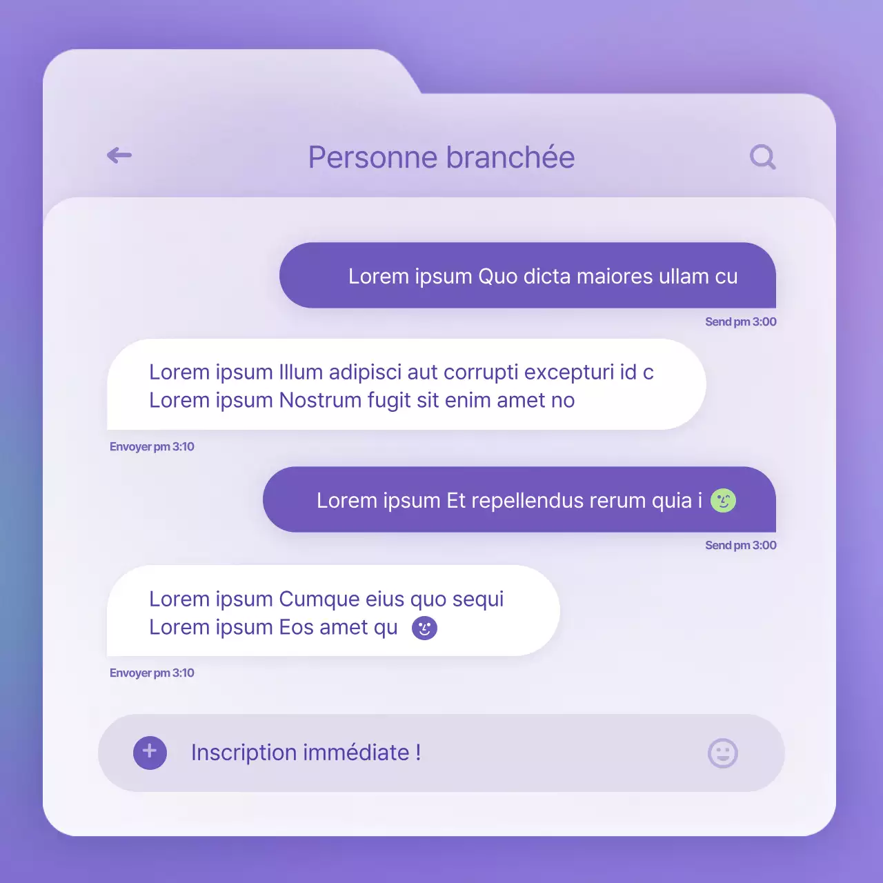 Un concept de dossier épuré en violet et blanc pour vous tenir informé