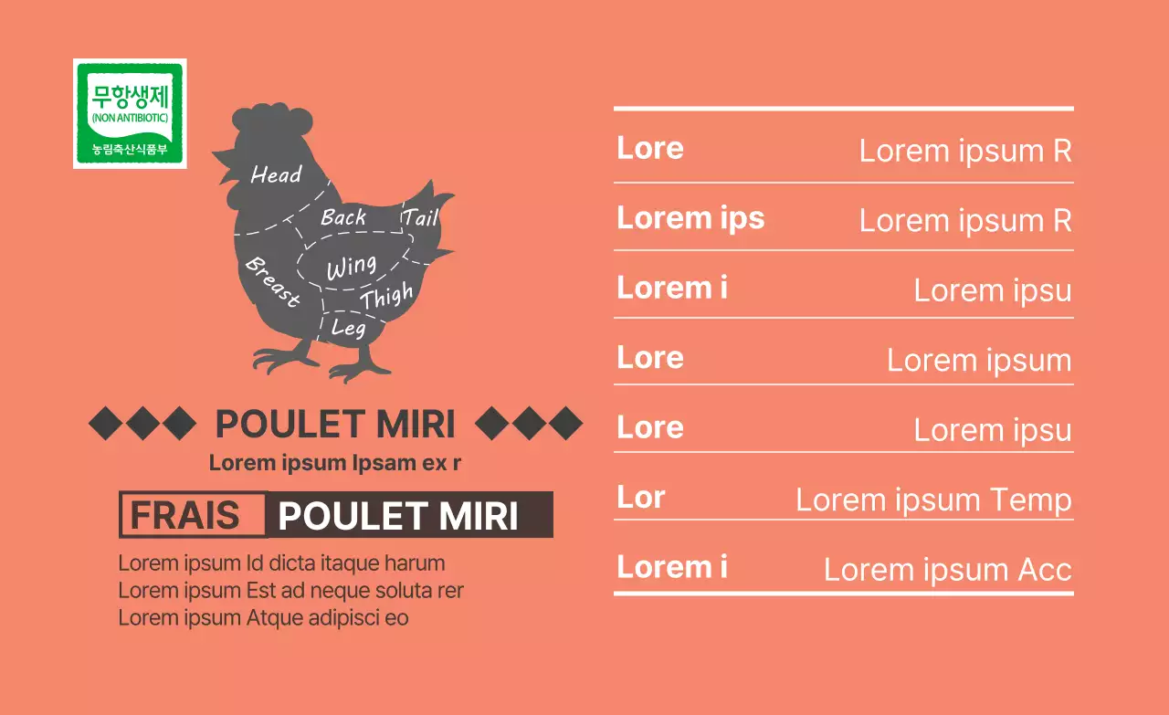 Étiquettes de viande à icônes partielles multicolores