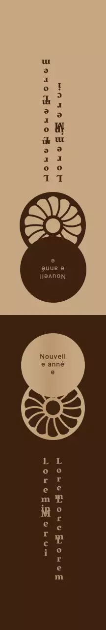 Emballage traditionnel du Nouvel An avec illustration brune