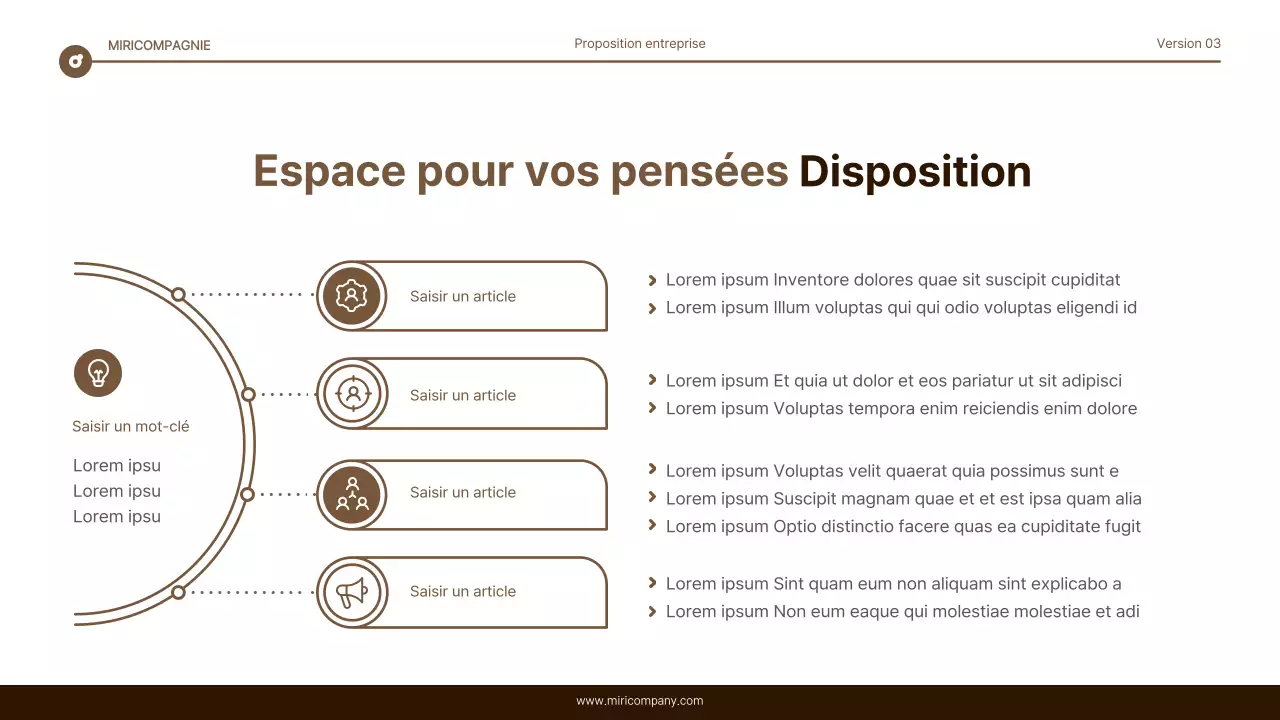 Rapport simple de mise en évidence du texte en marron et blanc