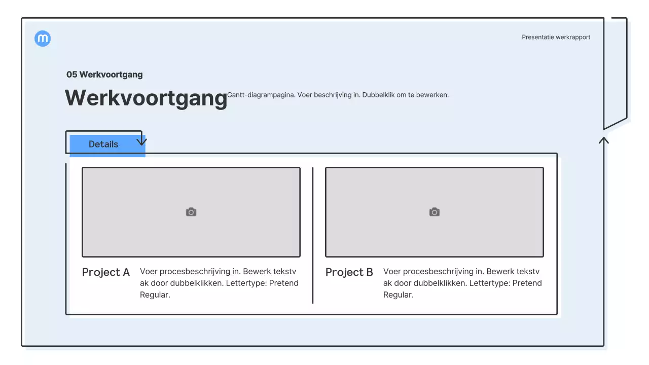 Puntvormen met lichtblauwe pijlen zakelijke presentatieset