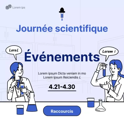 Vente de la Journée de la science avec le concept du laboratoire bleu