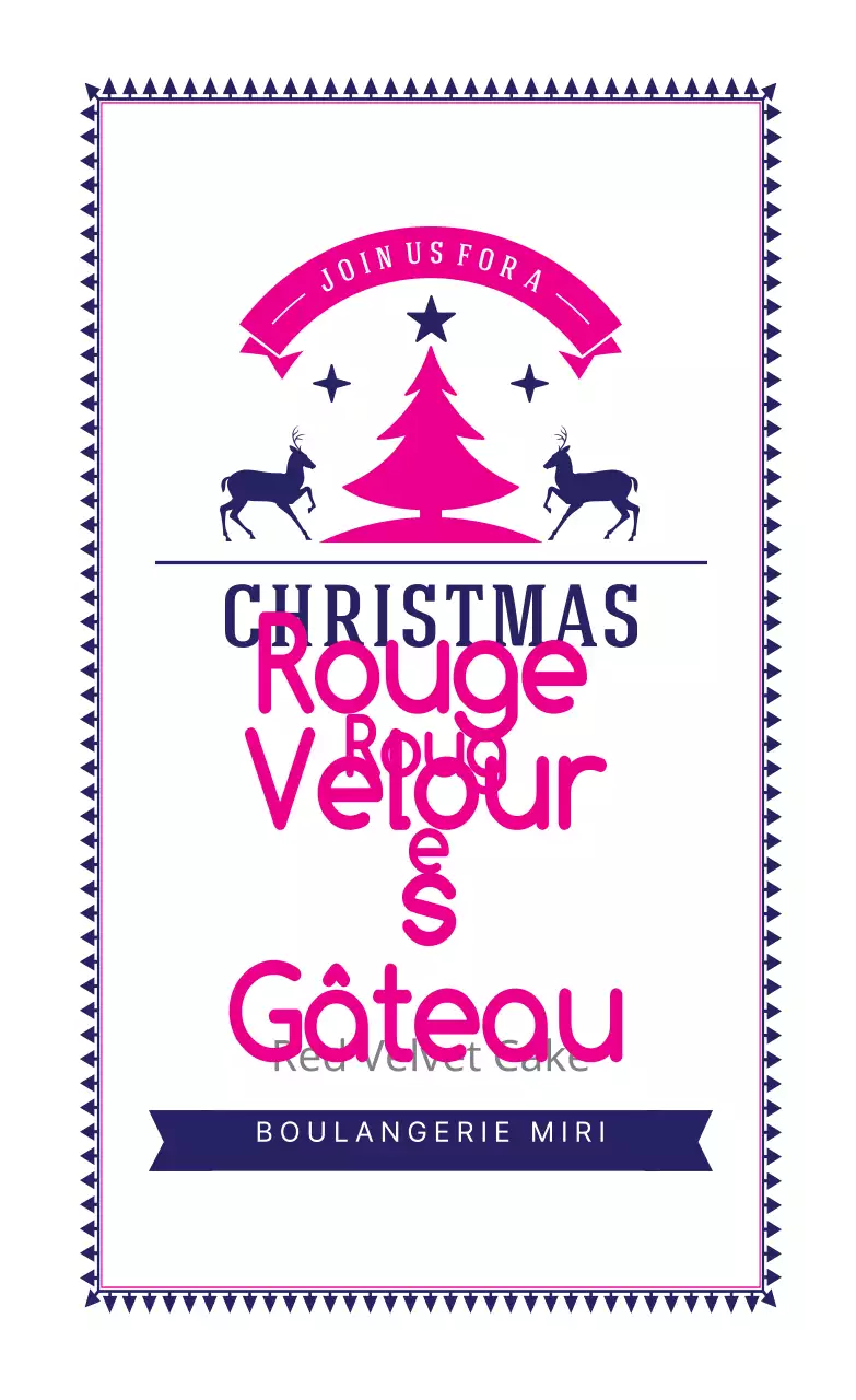 Étiquettes de boulangerie de Noël illustrées en violet et rose