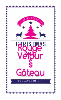 Étiquettes de boulangerie de Noël illustrées en violet et rose