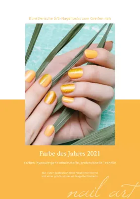 Orangefarbene Nailart als Farbtrend für den Sommer fördern