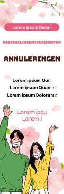 Annuleringen van kersenbloesemevenementen netjes geïllustreerd in roze