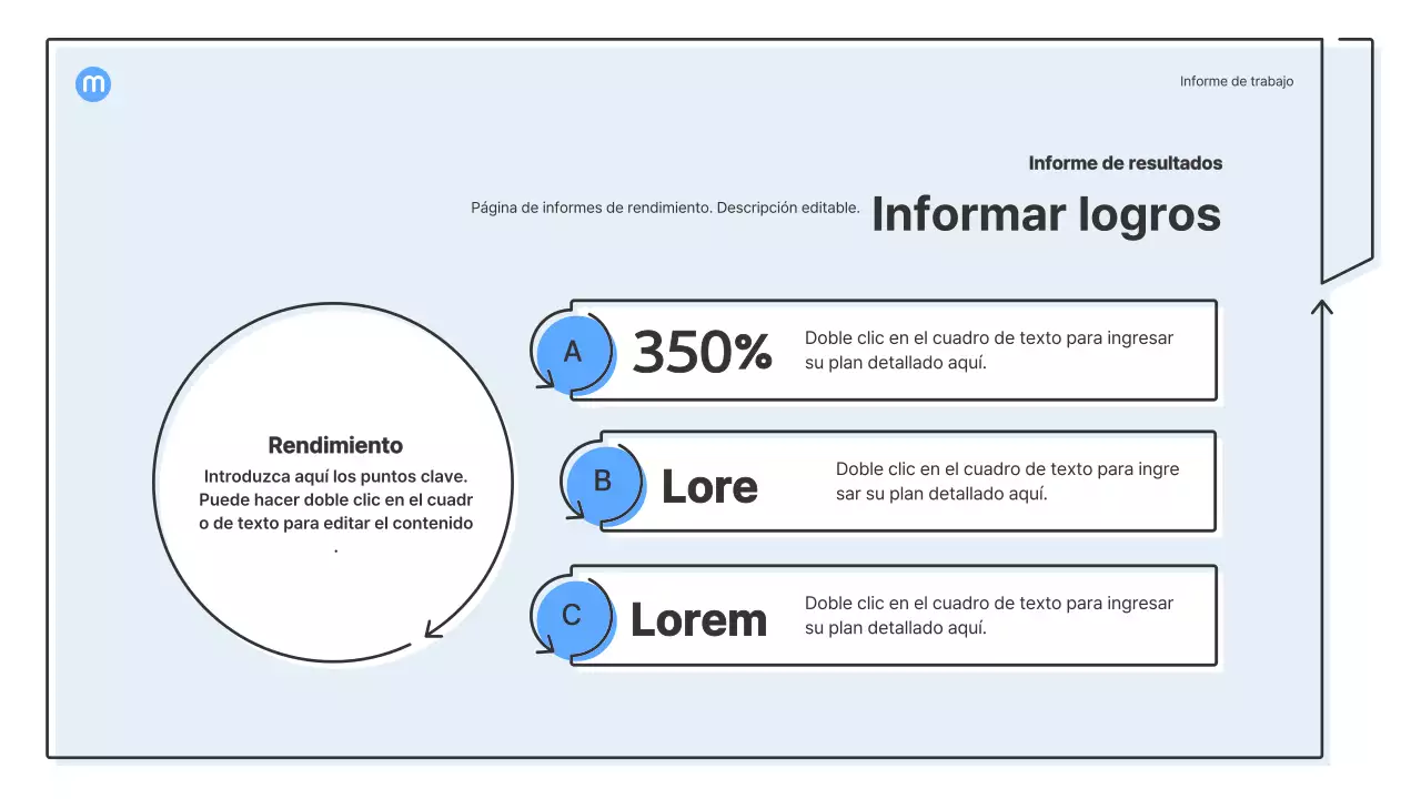 Formas de puntos con flechas azul claro kit de presentación empresarial