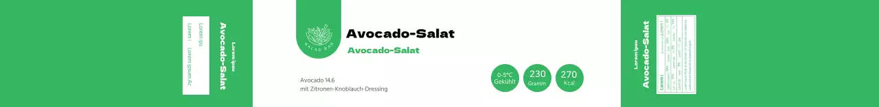 Grüner sauberer Salat Lebensmittelfakten Etikett