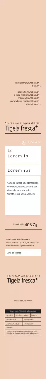Etiquetas bege para embalagens de saladas