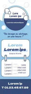 L'illustration bleue promeut une laverie propre