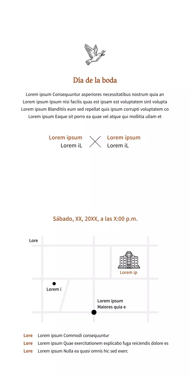 Invitación de boda con unos simpáticos novios sobre fondo amarillo