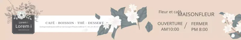 Fleur beige Illustration Café