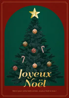 Affiche de Noël en vert et rouge