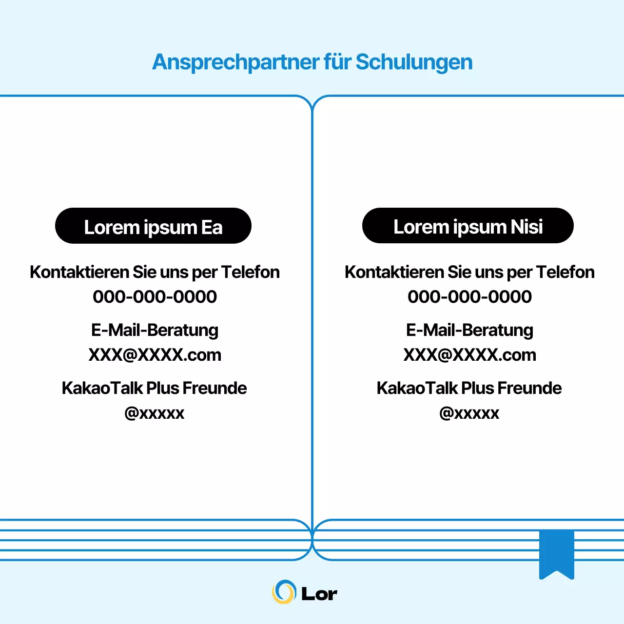Eine einfache blau-orangefarbene Anwerbung für unternehmerische Auszubildende