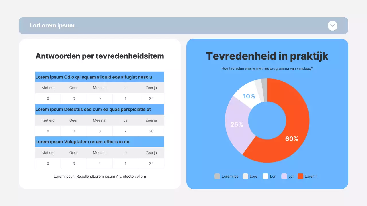Labrapport met blauwe en oranje kaders