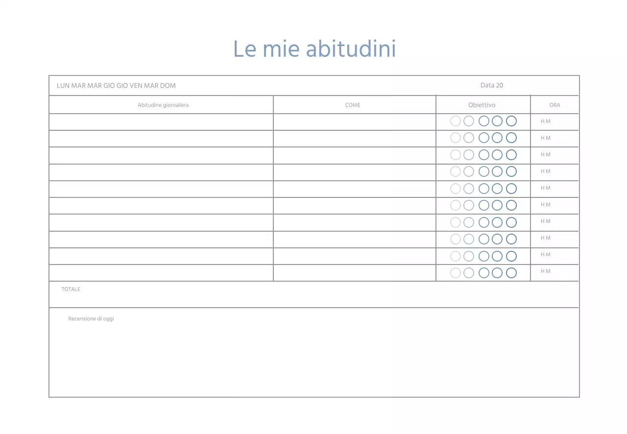 Linee blu Pianificatore semplice
