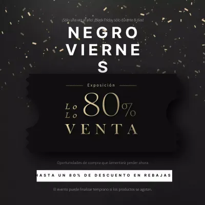 Banner del evento Black Friday en negro y dorado