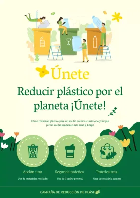 Campaña amarilla y verde para reducir el plástico